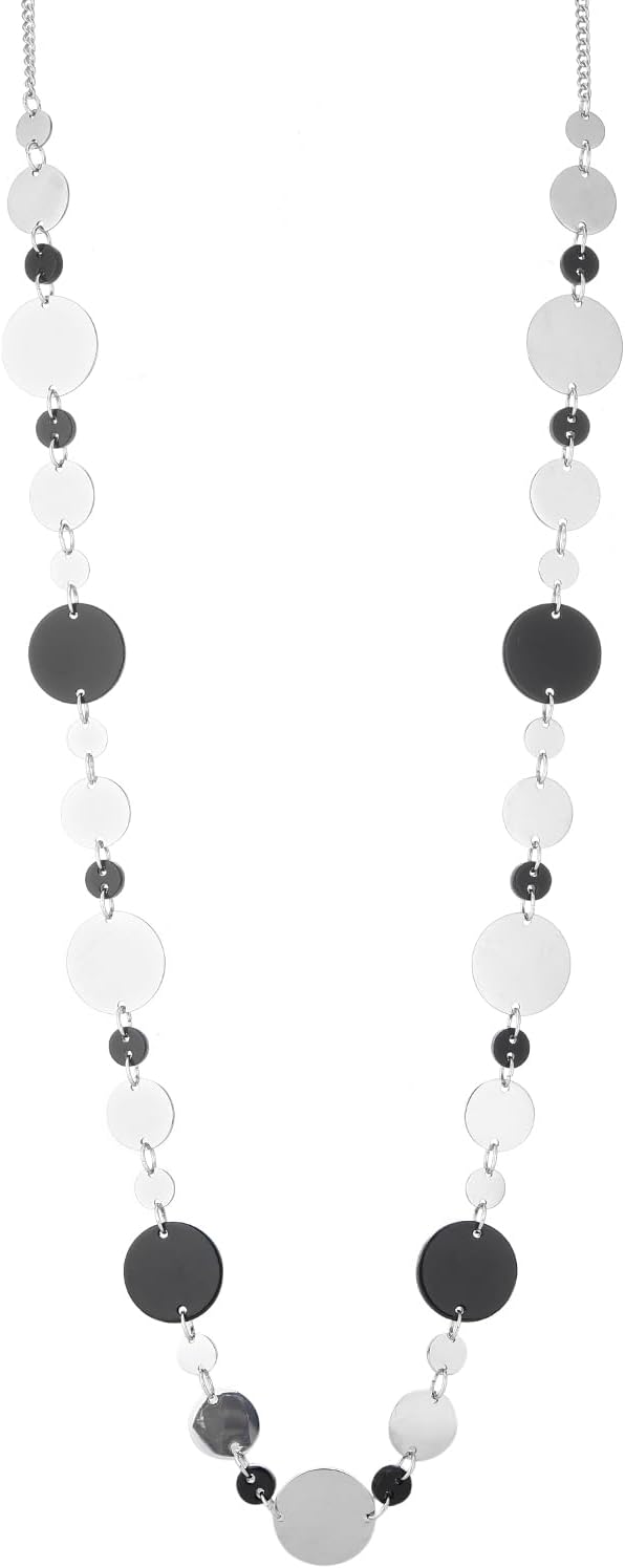 BULINLIN Layered Silver Long Necklace for Women Turquoise Stone Beaded Strand Sweater Chain Necklaces Fashion Costume Jewelry Gifts for Mom