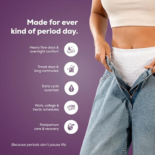 Image of Flawsome Period Panty For Girls & Women, (L-XL), 4 Pcs, 360 Degree Coverage, 0% Leaks, High Absorbency For Heavy Flow, Maternity Delivery Pads, Postpartum & Overnight Protection, Disposable Panty