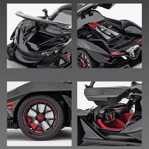 Image of Exclusive Alloy Metal Pull Back Die-Cast Car Diecast Metal Pullback Toy Car with Openable 6 Doors,Light Music Boys Gifts Toys (1:24 Apollo Project EVO)