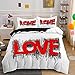 CGHCGXNTPościel, Poszwa na kołdrę, 3-częściowa, Komplet pościeli 200x200cmPara kochanków, kocham cię + 2 poszewki na poduszki 50 * 75 cm, przytulny 100% zestaw pościeli z mikrofibry