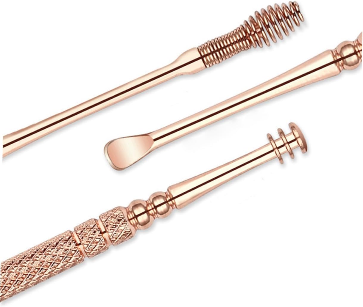 6pcs Stainless Steel Ear Wax Cleaner Tool Set Rose Gold Ear Picks for Gentle Removal of Earwax Build-up Safe for All Ages