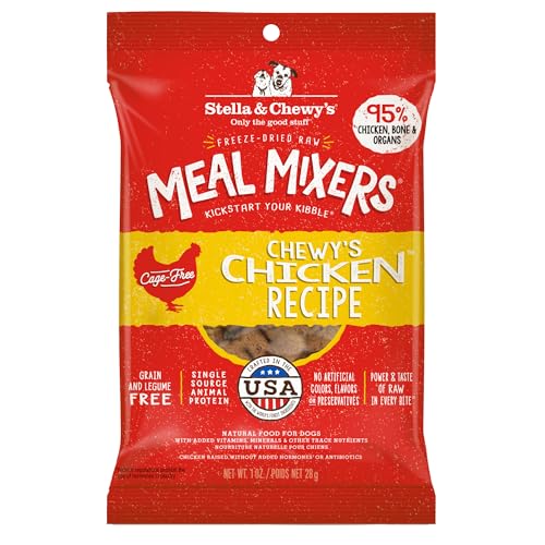 Stella & Chewy's Freeze-Dried Raw Chicken Meal Mixers- Dog Food Topper and Mixer - Made with 95%...