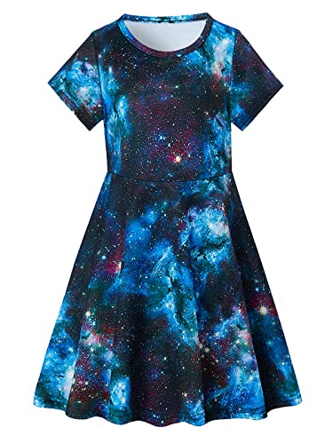 ALISISTER Little Dress Girls Galaxy Space T Shirt Sundress Swing Size 7