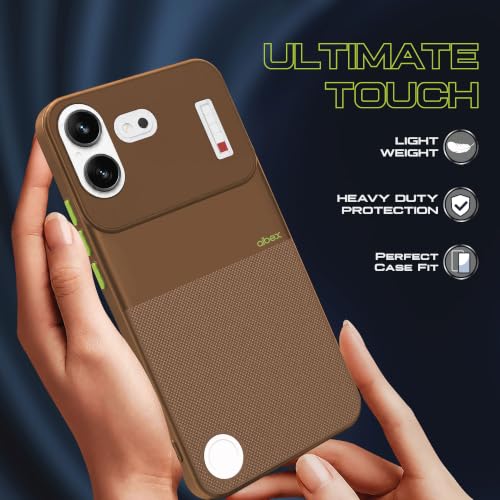 Image of AIBEX Premium Back Cover Case Compatible for Nothing 4B | Scratch & Drop Tested Shockproof Matte Texture Case with Soft Microfibre Lining | Slim Fit Cover with Anti-Scratch - Brown