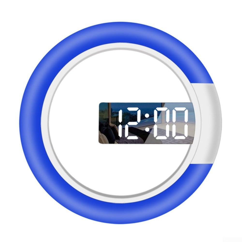 SPORTARC Horloge murale élégante à affichage numérique LED miroir creux design réglable 7 couleurs lumière télécommande
