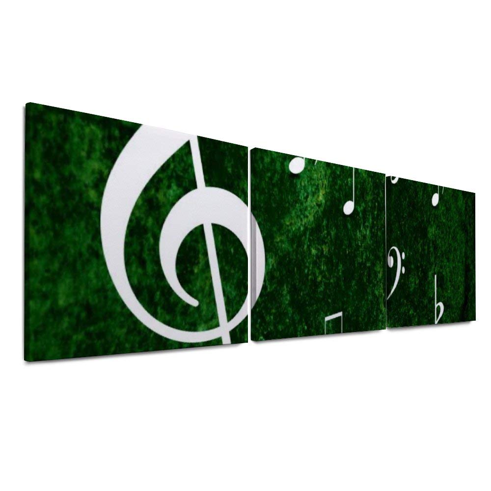 YATELI St Patricks Day Gteeting Musical Note Girls Giclee for Living Room Modern Bathroom Canvas Prints Stretched and Framed Wall Decor 3 Panels