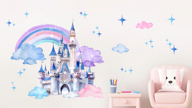 Vinilo decorativo Yovkky Castillo Princesa 35 x 12 pulgadas miniatura 7