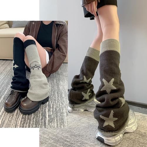 Image of XEPST 2 Pair of Lolita Leg Warmers - Harajuku Kawaii Leg Cover Socks - Gothic Winter Ankle Socks for Women Girls