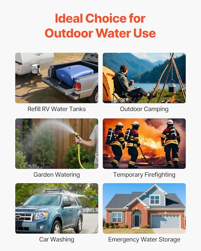 Image of VEVOR Water Storage Bladder, 87.2 Gal Collapsible Water Storage Bag, Wear-Resistant 1000D PVC Soft Waters Bag, Leakproof Camping Tank Containers for Garden Irrigation RV Emergency Use, Blue