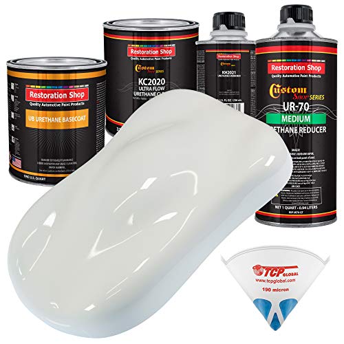 Restoration Shop - Complete Medium Quart Kit - Pure White Urethane Basecoat/Premium Clearcoat