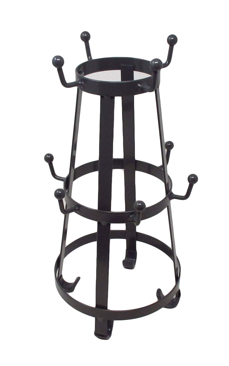 Vintage Gourmet Retro Cup Mug Tree Holder Nostalgia Dark Grey (10 Mugs)
