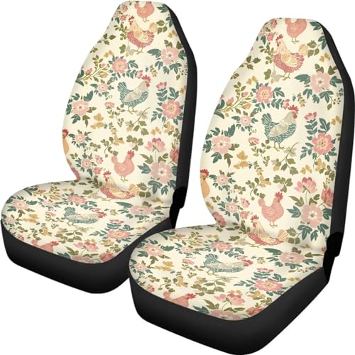 Housses de siège de voiture coq et fleur idéales pour voyages en famille