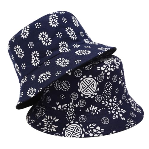 Image of Quanhaigou Bucket Hat for Men Women,Packable Reversible Printed Sun Hats,Fisherman Outdoor Summer Travel Hiking Beach Caps