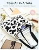 GODWOODS Tote Bag Aesthetic Canvas Handbags with Zipper for Women Travel Shoulder Bags Purses with compartments (Cow Print) #3