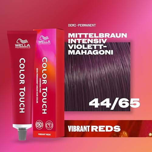 Coloration Color Touch Vibrant Reds 4465 Châtain Moyen Violine Acajou Wella 60ml - vue 3