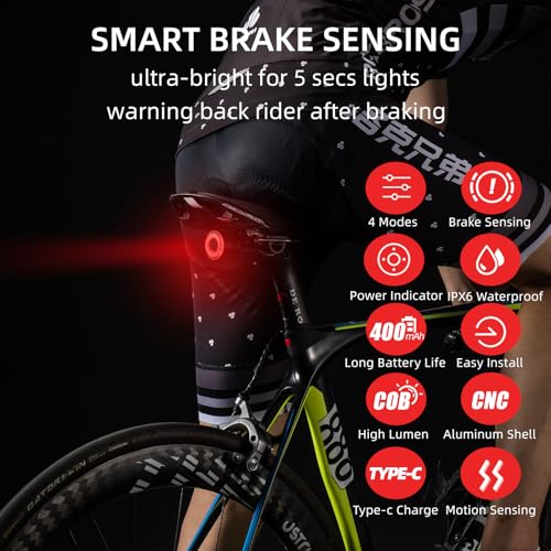 ROCKBROS Smart Brake Tail Light
