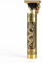 Máquina de Cortar Cabelo Profissional Sem Fio Recarregável USB, Design Dourado com Dragão, 4 Pentes, Corte Preciso e Ergonômico, Ideal para Uso Doméstico e Viagem – Potência, Estilo e Praticidade em Qualquer Lugar