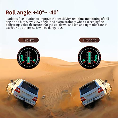 Zwbfu Smart GPS Slope Meter Car HUD LCD Display Head Up Display Smart Digital Tilt Slope Meter, velo