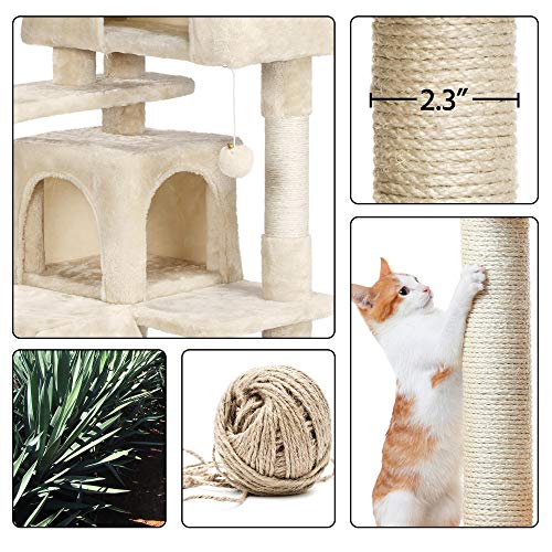Yaheetech 54in Cat Tree Tower Condo Furniture Scratch Post for Kittens Pet House Play - Image 6