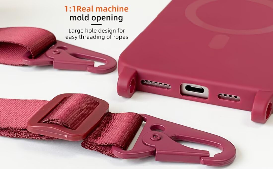 Etui ochronne z łańcuszkiem do telefonu, kompatybilne z iPhone 6/iPhone 7/iPhone 8, etui na telefon komórkowy z opaską, bezprzewodowe etui do ładowania, smycz na szyję, silikonowe etui