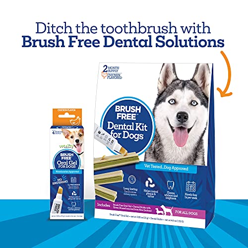 Vetality Brush Free Oral Gel for Dogs Vet Formulated Dental Care with