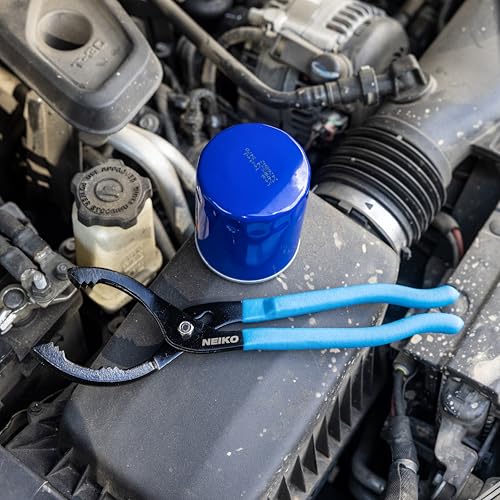 NEIKO 03422A Oil Filter Wrench, 12&rdquo; Adjustable Oil Filter Pliers, 3 Adjustable Positions, Fits 2-3/8&rdquo; to 4-1/2&rdquo;, Oil Change Tools, Filter Removal Tool