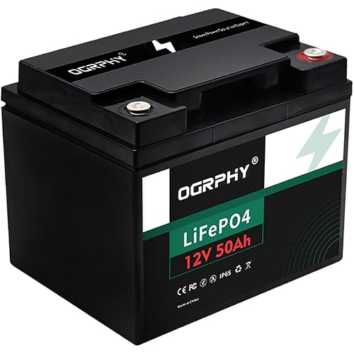 12V 50Ah LiFePO4 Battery, 640Wh Grade A Cells Lithium Battery with BMS, Up to 5000+ Deep Cycles Battery for Fish Finder, Kids Scooter, Security System