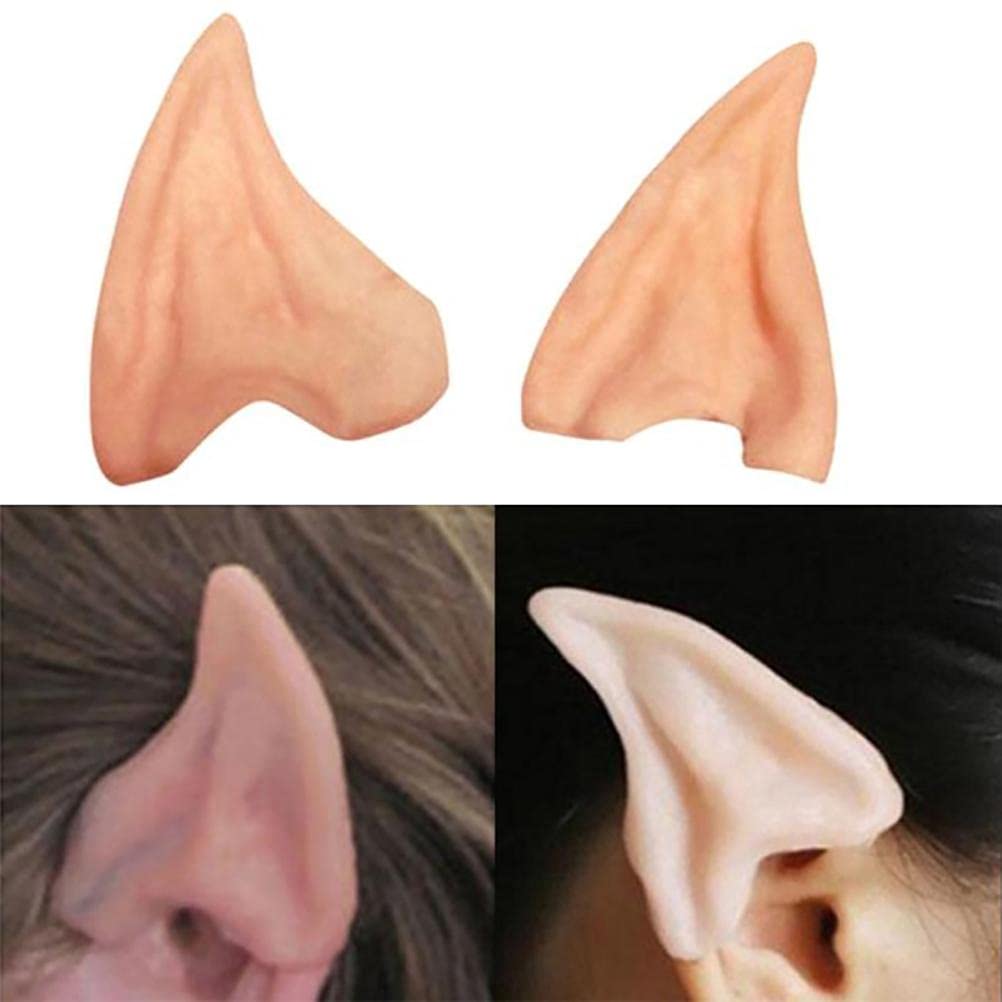 Yusat Elf Ear, Halloween Elf Half Ear Products Dress Up Props Fake Pointed Ear Latex Fairy Personality Cosplay Party Supplies Dress Up Props