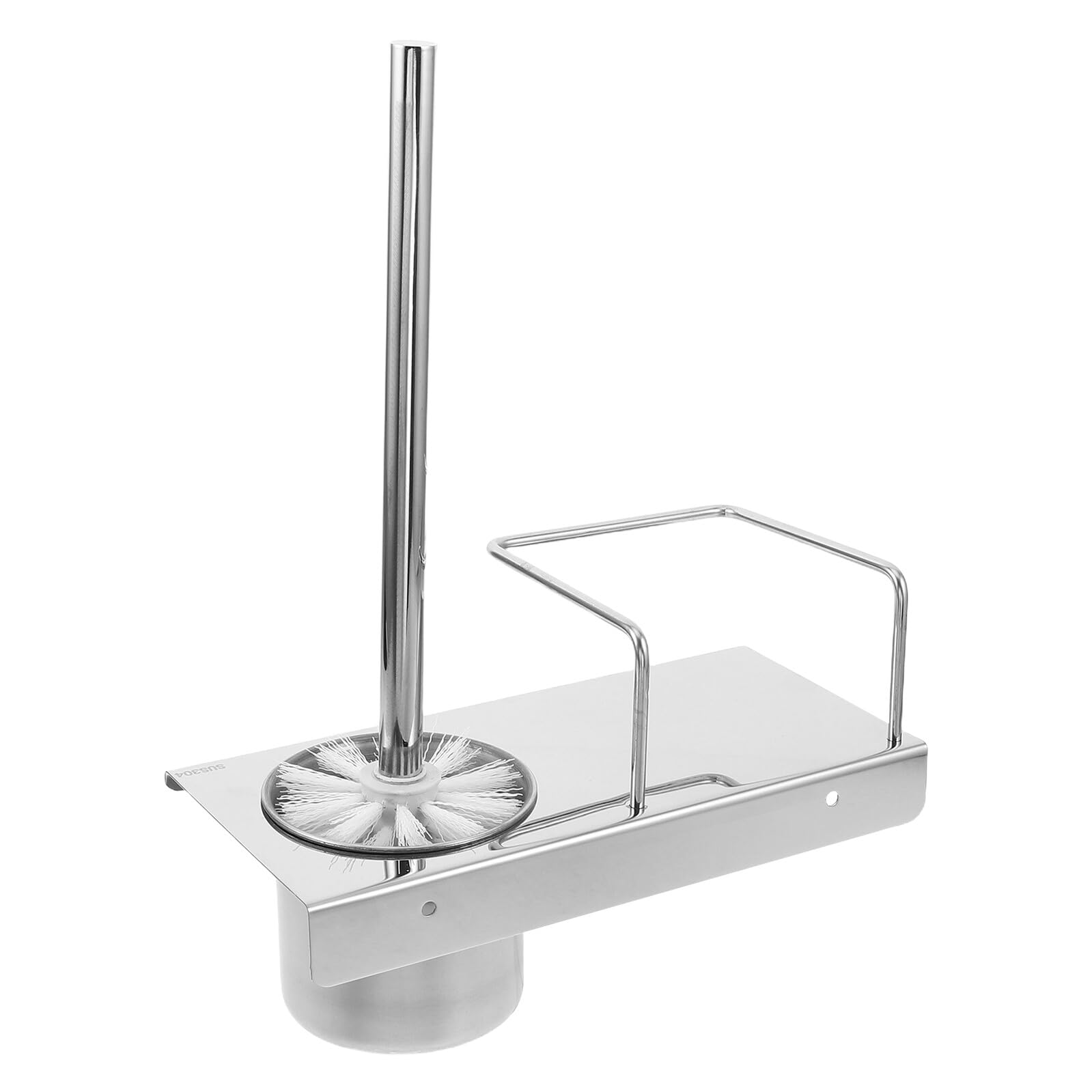 Brosse à toilettes murale avec étagère pour optimiser les petits appartements