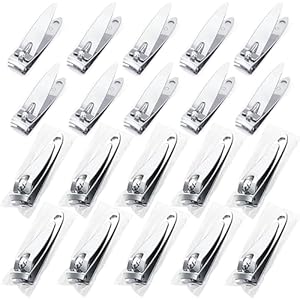 AVERZELLA Nail Clippers Set 20 Pack for Men Women Adult, Individually Wrapped Small Toenail Finger Nail Clippers in Bulk Flat Edge, Manicure Pedicure Set Toe Nail Clippers for Travel Homeless Care