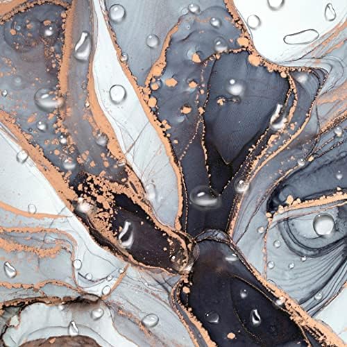 Shower Curtain, JARAGAR Polyester Fabric Waterproof Bathroom Curtains Marble Pattern Shower Curtains Mould Proof Resistant Bath Curtains, 71 x 71 inch (Marble Black)