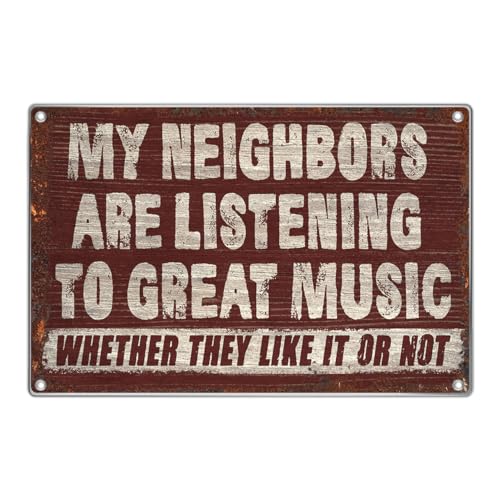 Vintage Wall Decor Funny Music Quote Metal Sign 12 x 8 Inch Retro Bar Garage Man Cave Cafe Patio...