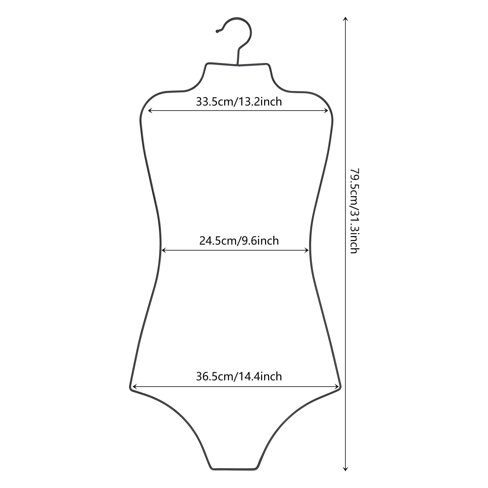Lot de 10 cintres pour maillots de bain - Pour maillots de bain - Cintre élégant en fil métallique - Pliable pour ranger et présenter les bikinis et les maillots de bain