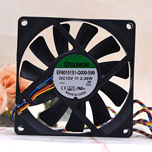 EF80151S1-Q000-S99 12V 2.36W 8cm Motherboard 4Pin PWM Speed Regulating Fan
