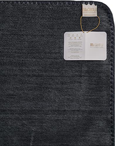 Qisu Alpaca Wool Blanket Throw | Large, Beautiful, Warm, Solid | 85 X 65 Inches | Ultra-Soft, Hypoallergenic And Breathable | Non-Itchy Or Scratchy Fabric (Dark Grey Solid) #TOP2
