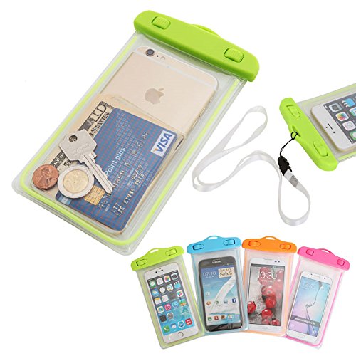Universal Waterproof Case Pouch for Cell Phone iPhone 6, 6 Plus, 5, 4, Galaxy S6, S6 Edge, S5, S4, Note 4/3/ 2 etc