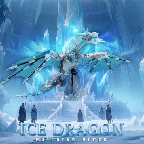 Image of QFJ Ideas Ice Dragon Building Set,Compatible with Mainstream Brands Adults Collectible MOC Dragon Model STEM Toy for GOT Fans Home Decor,Creative Gift for Kids Boys & Girls 8-16 (1019 PCS)