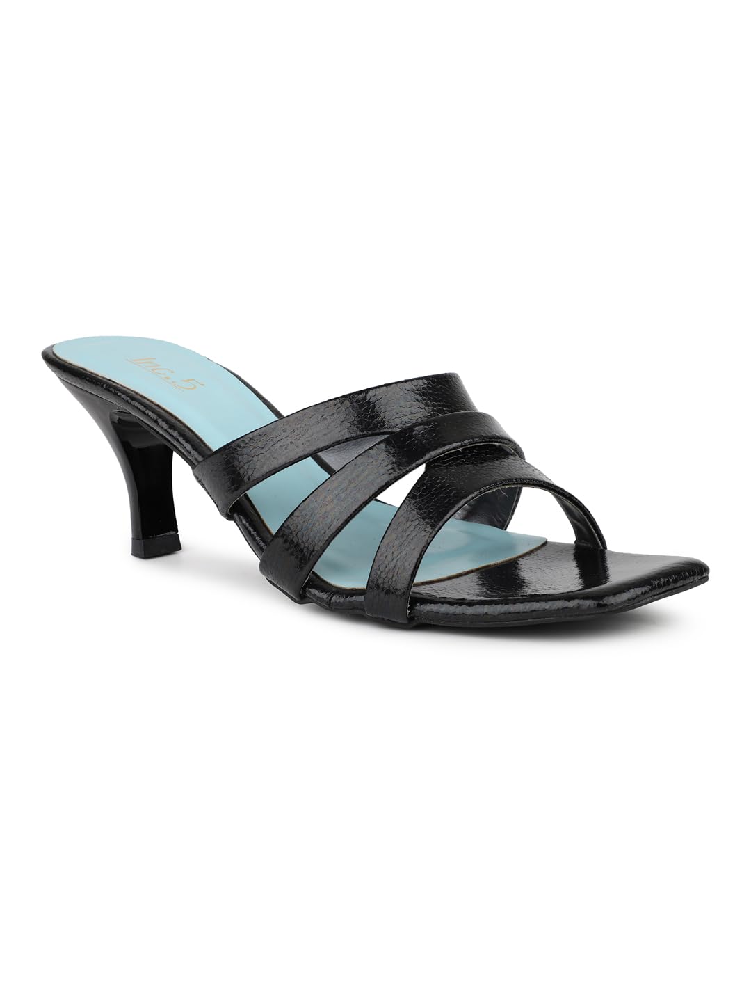 inc.5 Women Black Party And Club Wear Solid Square Heeled Mules-picture-32