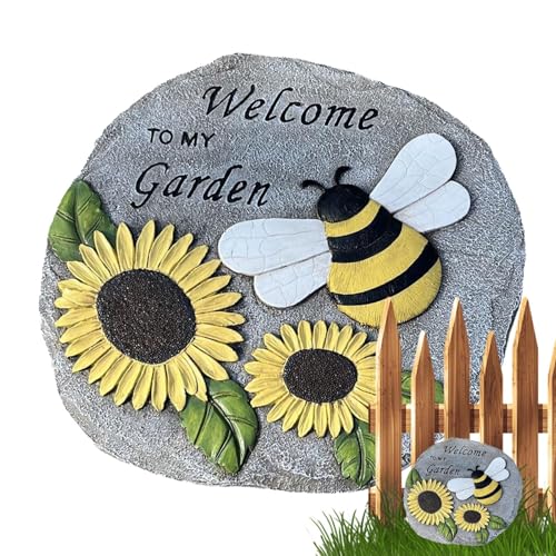 Sonnenblumen-Trittstein,Trittsteine für Den Außenbereich- - Und Sonnenblumen-Trittstein | Trittsteine aus Kunstharz Für Den Außenbereich Für Wege, Gartenwege, Gärten, Terrassen-Landschaftsg