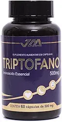 Triptofano 500mg, Suplemento Alimentar, 60 Cápsulas, Aminoácido Essencial
