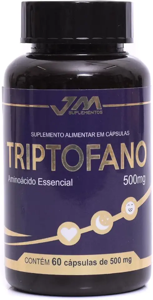 Triptofano 500mg, Suplemento Alimentar, 60 Cápsulas, Aminoácido Essencial
