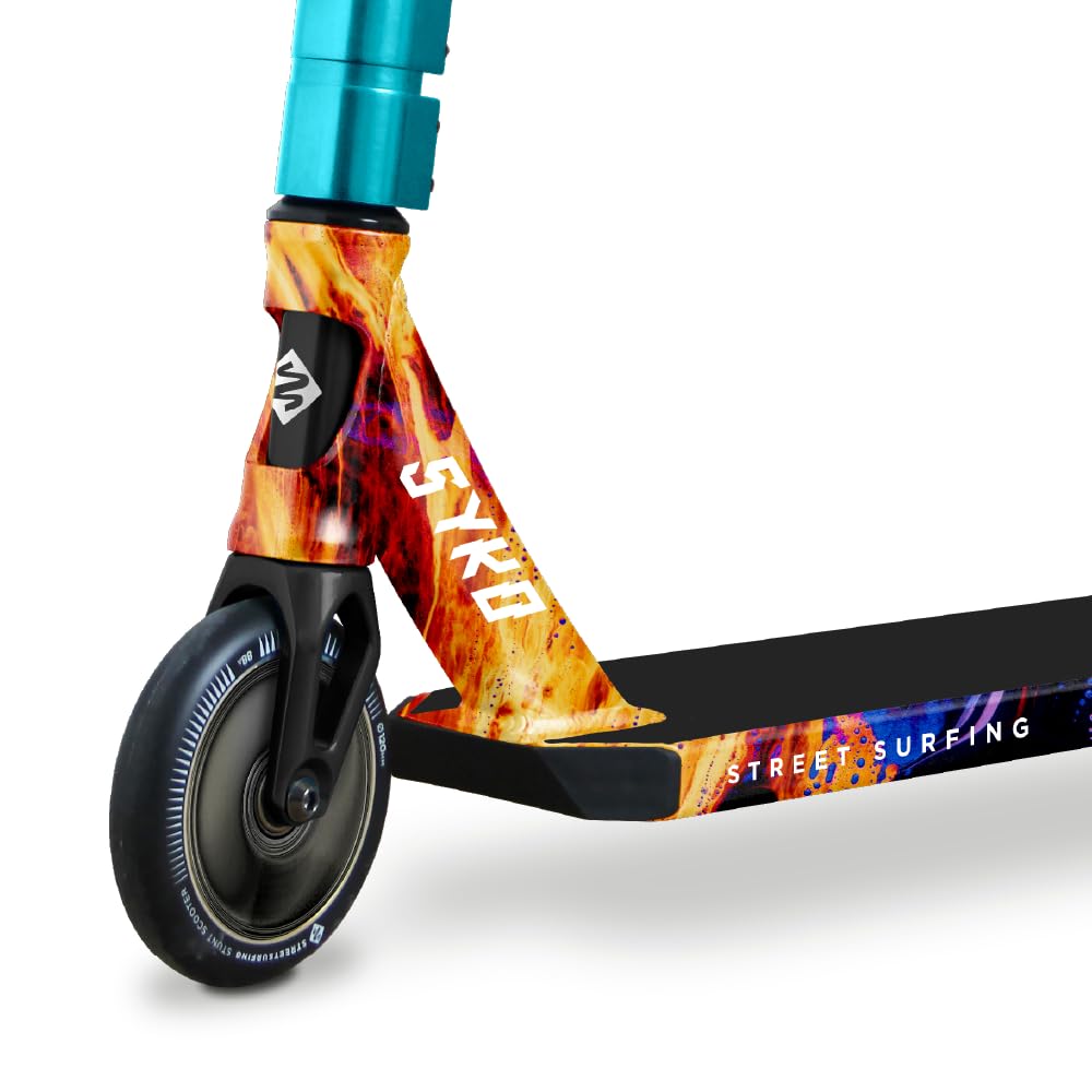 Patinete de Acrobacias Syko Firecracker – Scooter Freestyle con Ruedas de 120 mm, Rodamientos ABEC 9 y Compresión SCS