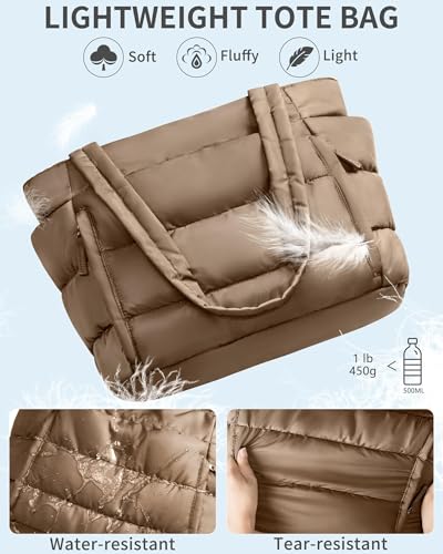 Bagstellar Puffer Tote with Tumbler Pockets