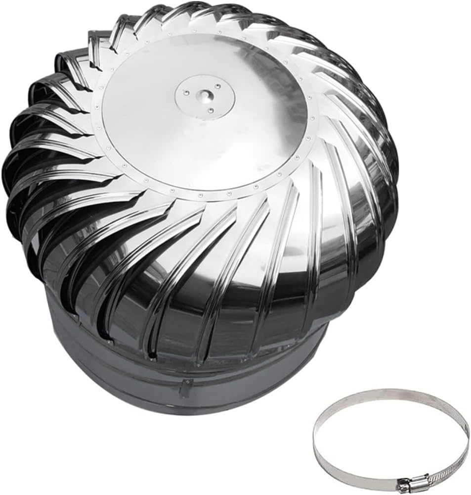 Chapeau de cheminée rotatif 250 mm en acier inoxydable 304 pour conduit