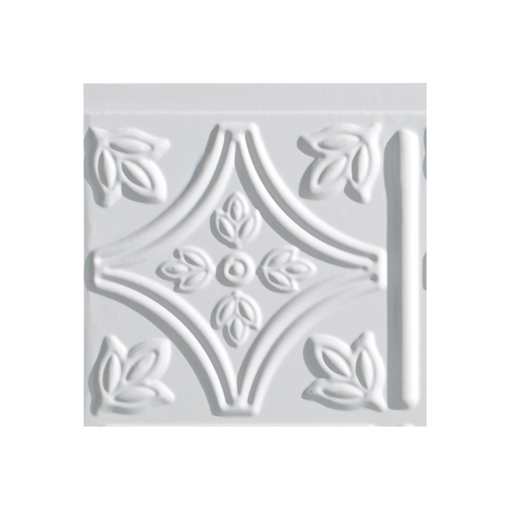 Fasade Easy Installation Traditional 1 Matte White Backsplash Panel for Kitchen and Bathrooms (6" x 6" Sample)