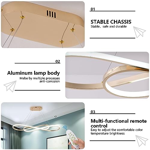Image of Electroplated Gold Modern LED Pendant Chandelier