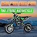 50cc Kids Dirt Bike, Gas Powered Motorcycle Mini Dirt Bike with Off-Rode Tire, Front Rear Disc Brakes, Shock Absorption Pocket Motorbike Off Road Motorcycle Up to 25 Mph Boys and Girls Gifts Green