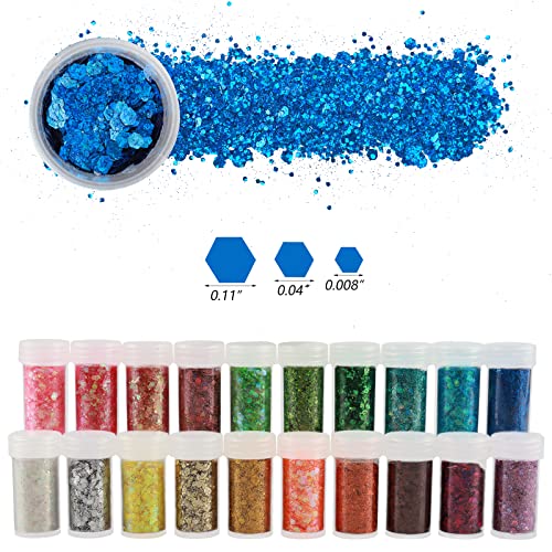 Face Glitter, Eye Glitter, 20 Jars Each Glitter Set, 20 Assorted Color Nail Glitter, Cosmetic Face Body Eye Hair Art Fine Glitter Loose Chunky Glitter #TOP3