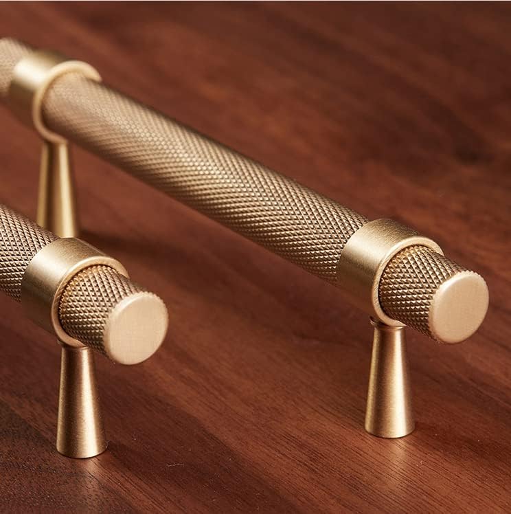 Lot De 2 Poignées De Tiroir En Laiton Massif Doré Pour