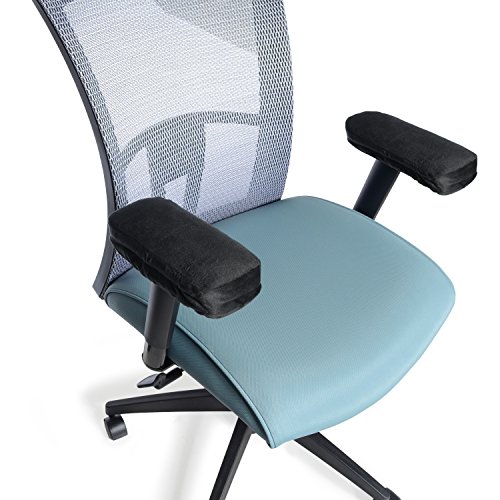 Milliard Ergonomic Office Chair Memory Foam Armrest Pad Comfy Gaming Chair Cushions for Elbow and Forearms with Removable Cover - 2 Pack High Density Foam - Black (9 x 4.25 x 1.50 in.) - Thumbnail 2